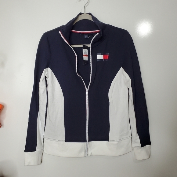 Tommy Hilfiger zip up two tone sweater - Picture 1 of 6
